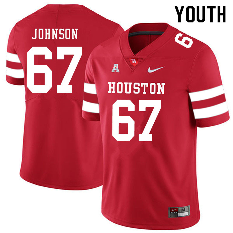 Youth #67 Cam'Ron Johnson Houston Cougars College Football Jerseys Sale-Red